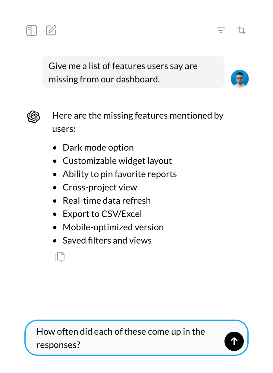 AI survey response analysis in action