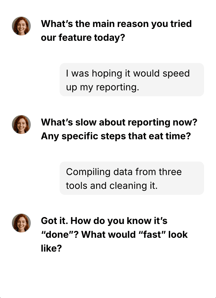 AI follow-up questions in action