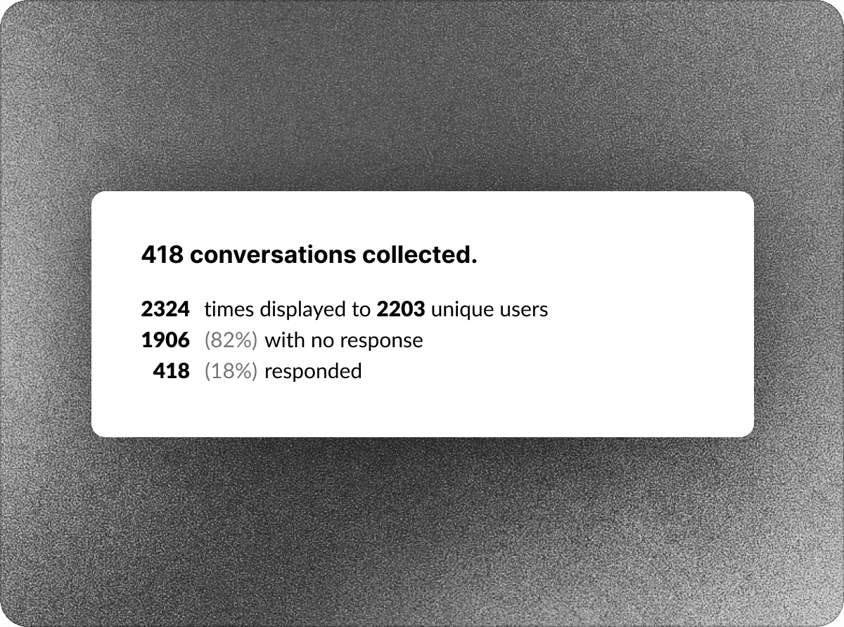 Survey statistics overview